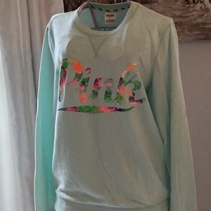 Pink-tropical print sweatshirt